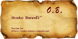 Ocsko Bennó névjegykártya